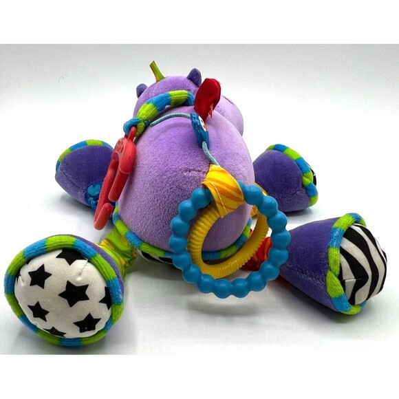 Lamaze Baby Toy Plush Hippo Purple Hanging Toy Rattles Teethers Crinkles Sensory - Picture 7 of 16